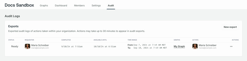 GraphOS Studio audit log